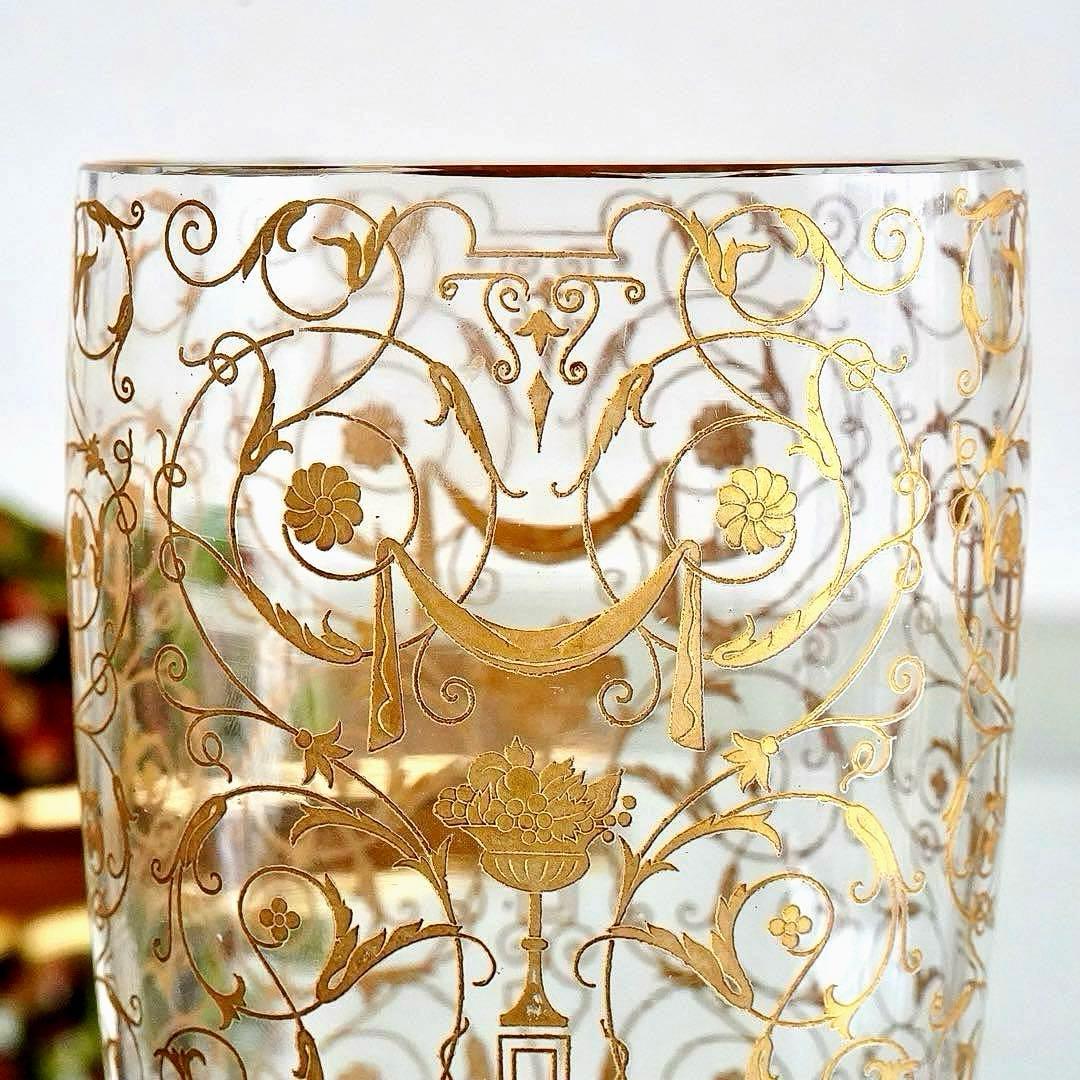 希少★オールドバカラ ミケランジェロ 花瓶 24金彩 BACCARAT刻印★美品