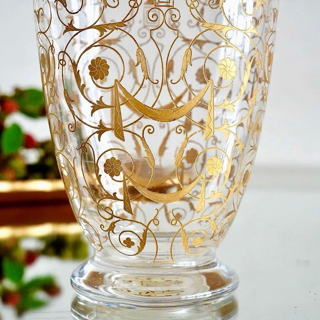 希少★オールドバカラ ミケランジェロ 花瓶 24金彩 BACCARAT刻印★美品