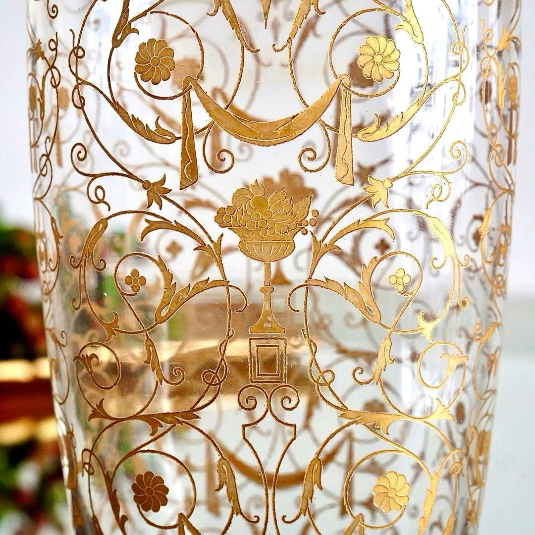 希少★オールドバカラ ミケランジェロ 花瓶 24金彩 BACCARAT刻印★美品