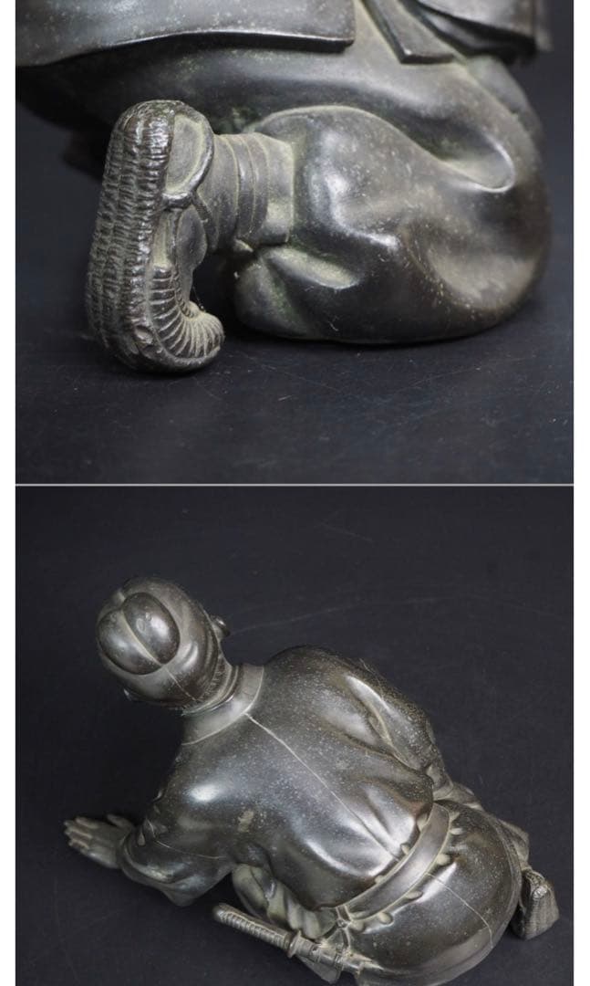 送料無料　晴光作 最高峰明治時代銅製人物置物　約49×34×36ｃｍ