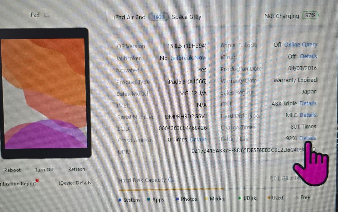 ト*マ様 iPad Air 2nd◼️第2世代◼️Wi-Fi版◼️バッテリー極良
