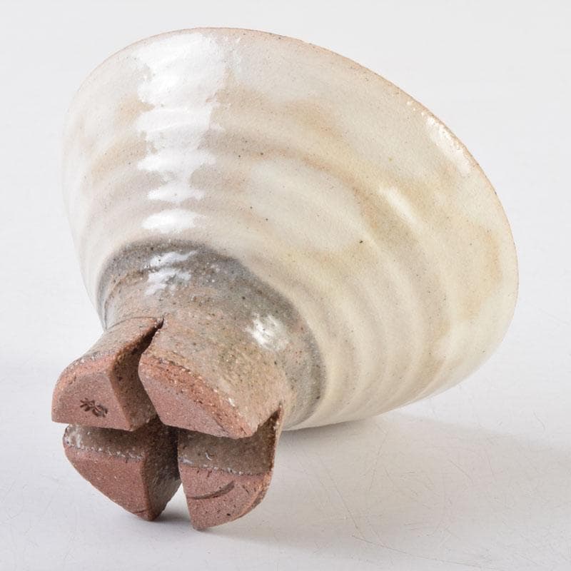 和食器　茶懐石　信楽焼　勝尾黎彦作　粉引　切高台　向付　五客　共箱　C　9016