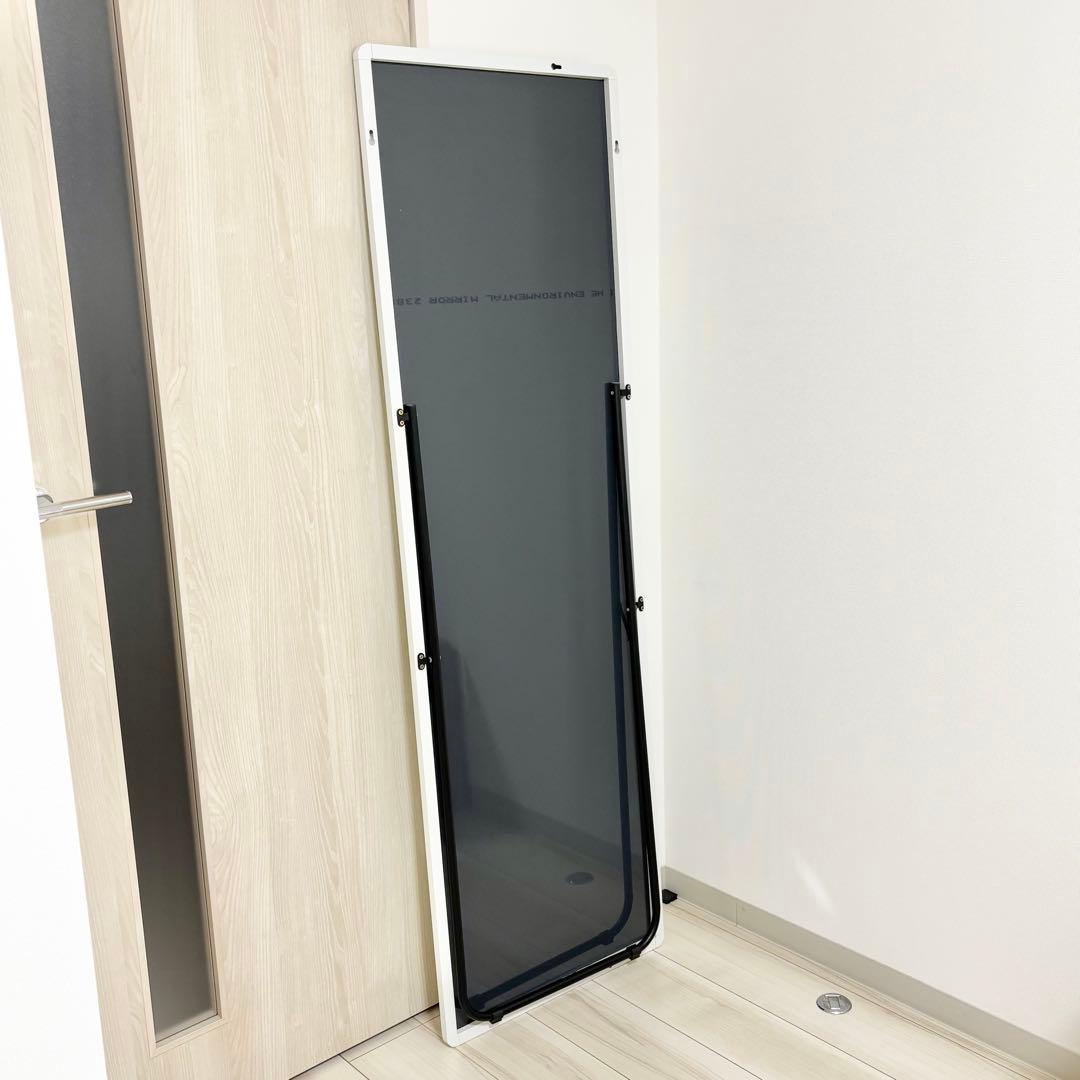 スタンドミラー 幅50cm 3way設置方法あり ホワイト