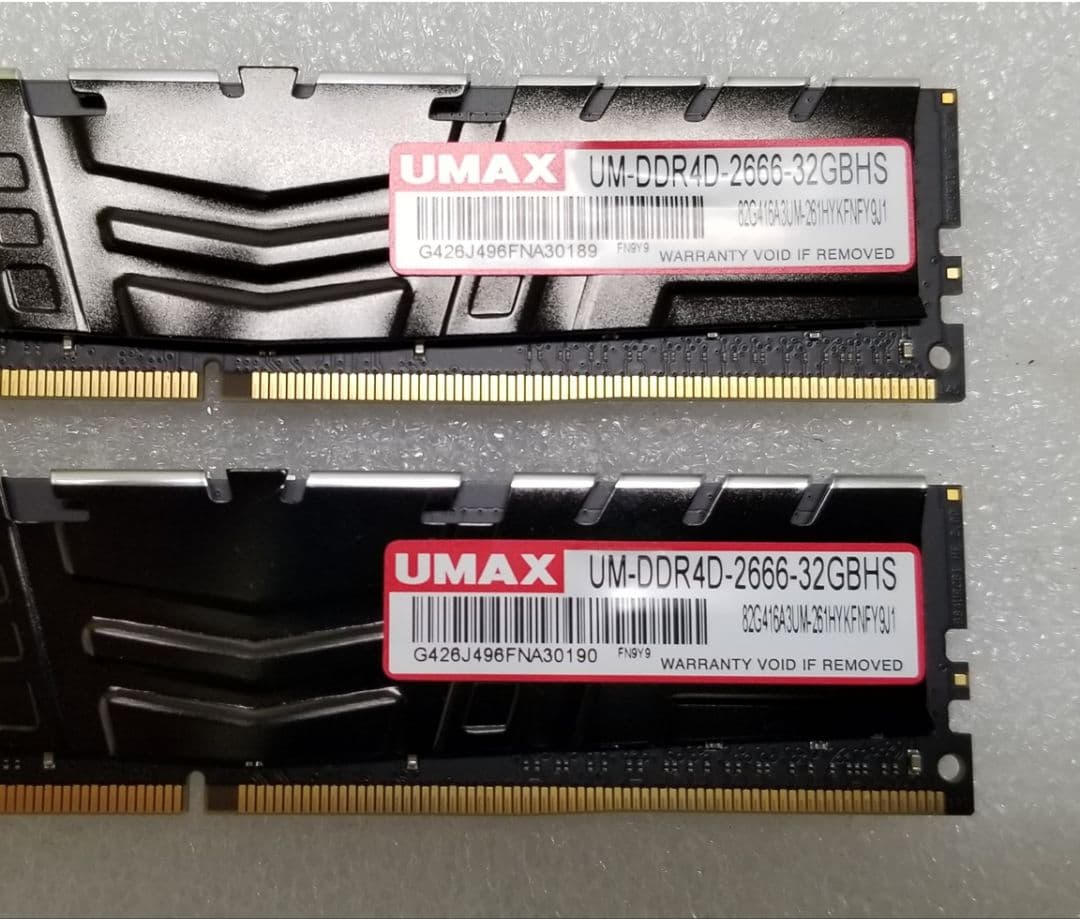 UMAX DDR4 2666 32GB (16GB x 2) メモリ