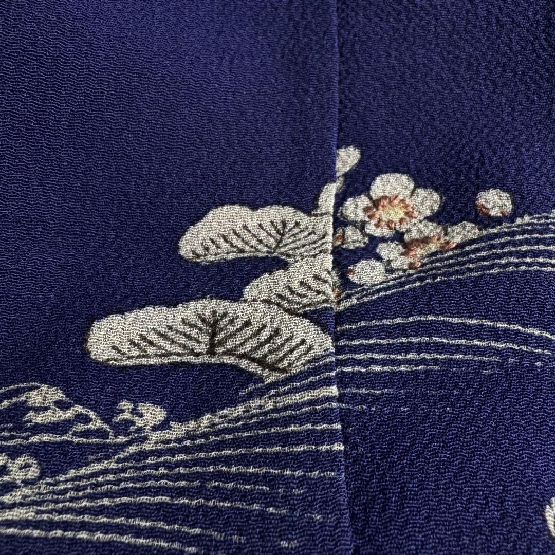 市松人形 15号(52cm)サイズの着物　比翼仕立て　紺色　竹梅　刺繍　4