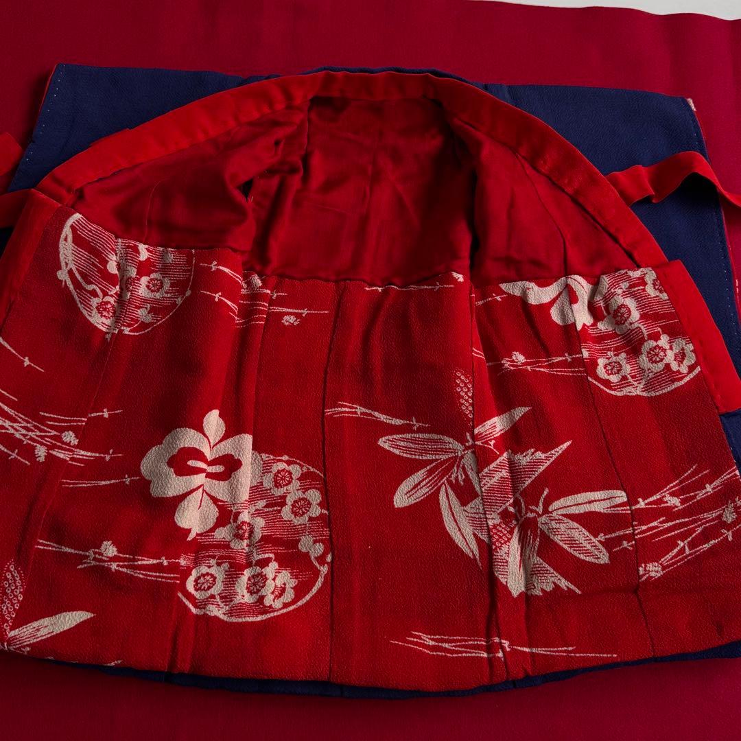 市松人形 15号(52cm)サイズの着物　比翼仕立て　紺色　竹梅　刺繍　4