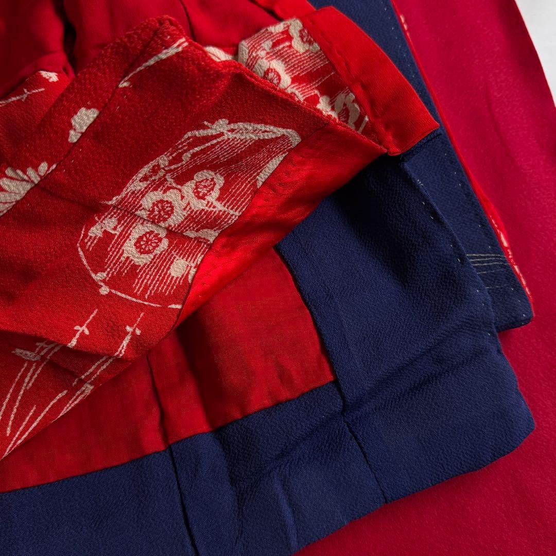 市松人形 15号(52cm)サイズの着物　比翼仕立て　紺色　竹梅　刺繍　4