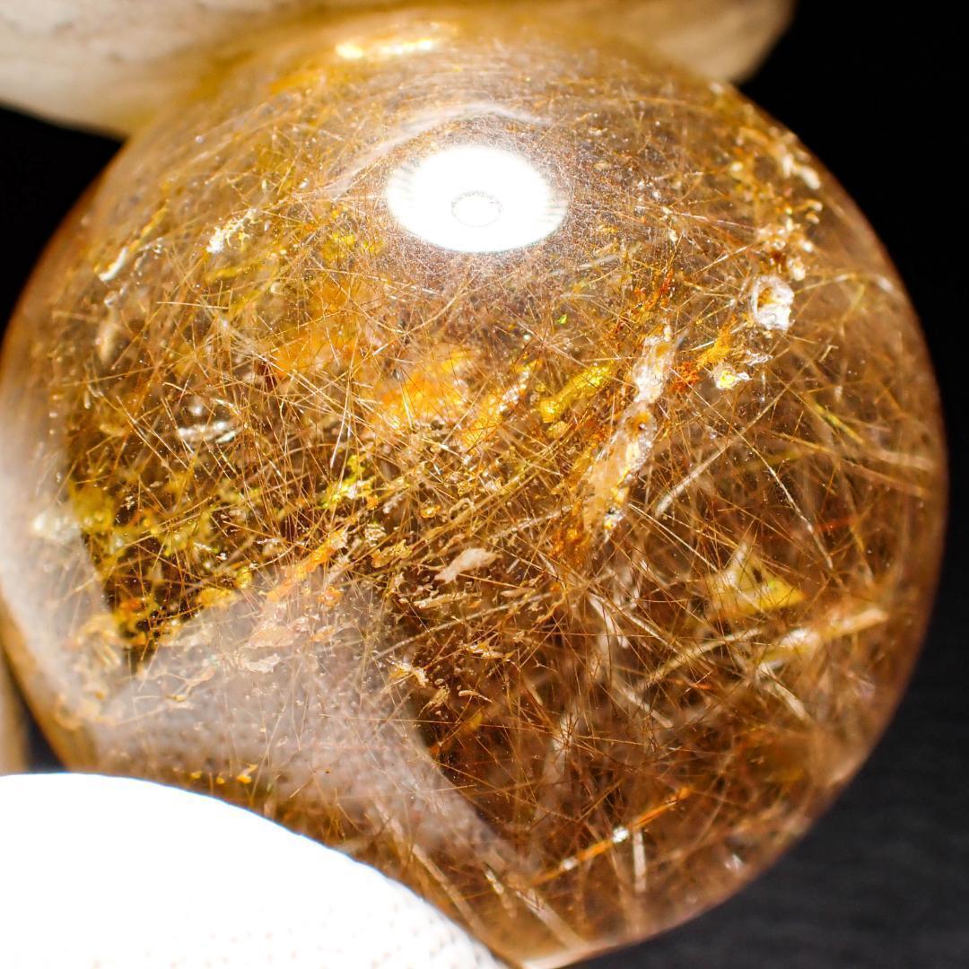 天然石 タイチン ルチルクォーツ スフィア 2 結晶 原石 水晶 パワーストーン