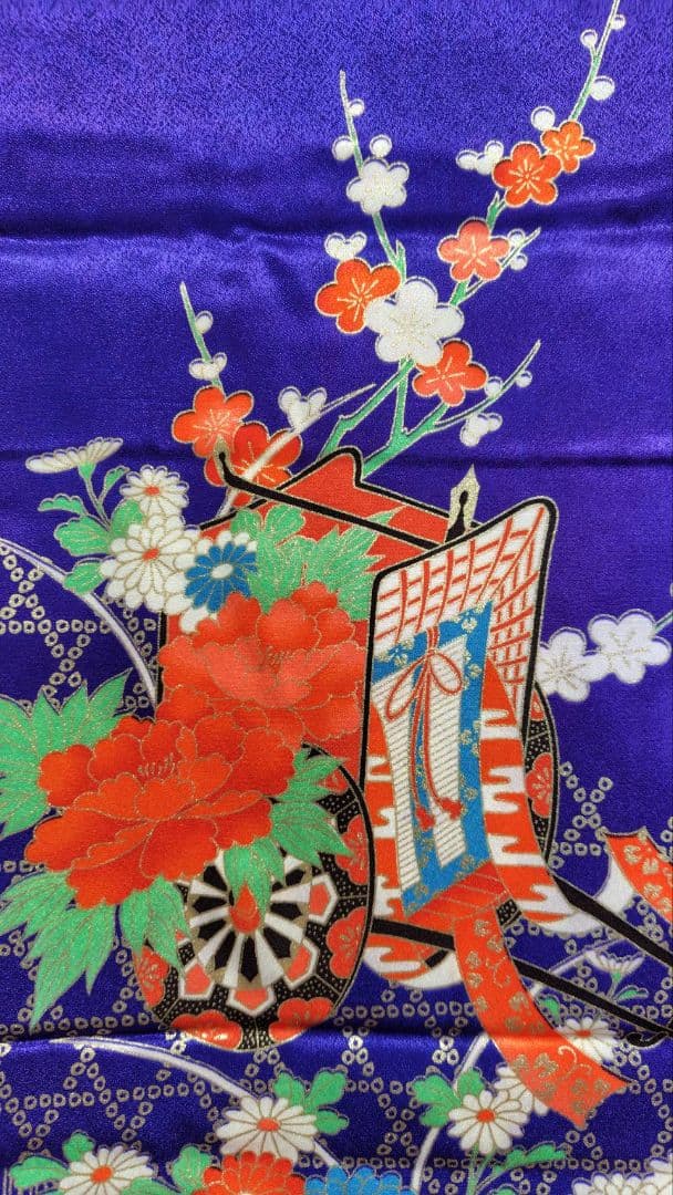 RK544洗える子供着物着丈130センチ裄丈58センチ7歳前後用ポリエステル