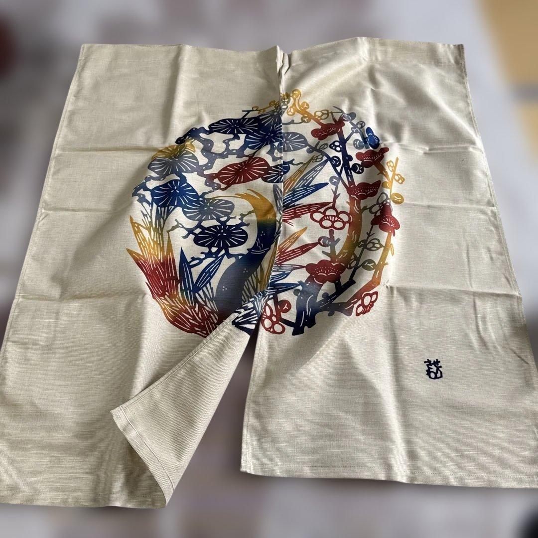 芹沢銈介　多色花柄のれん