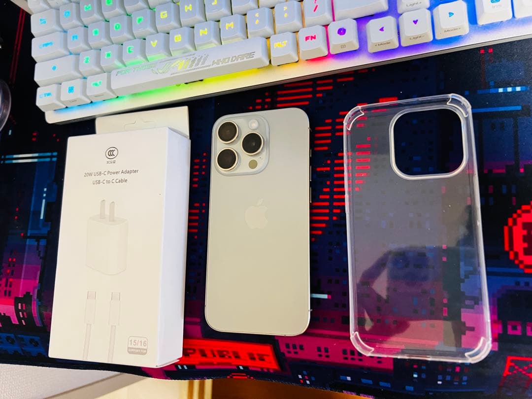 極美品iPhone15 Pro 512GB/US/92%/SIMフリ