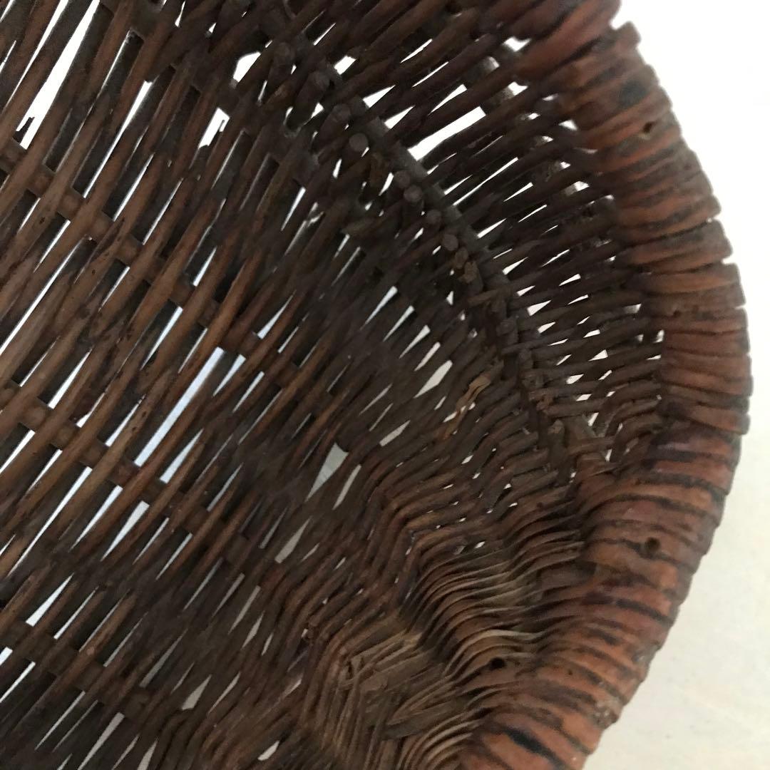 フランスアンティーク ローズパニエ　ミニ バスケット 藤カゴ