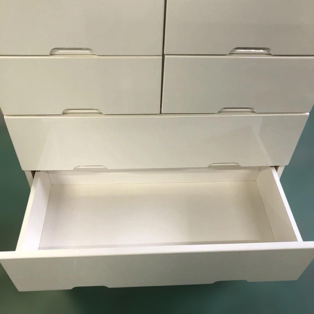 直接引き取り可能 ホワイトチェスト 6段 8引き出し タンス ハイチェスト