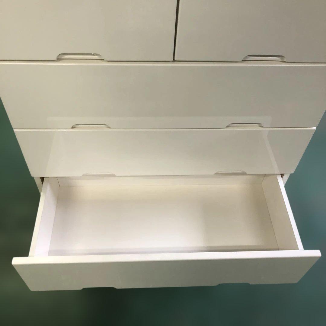 直接引き取り可能 ホワイトチェスト 6段 8引き出し タンス ハイチェスト