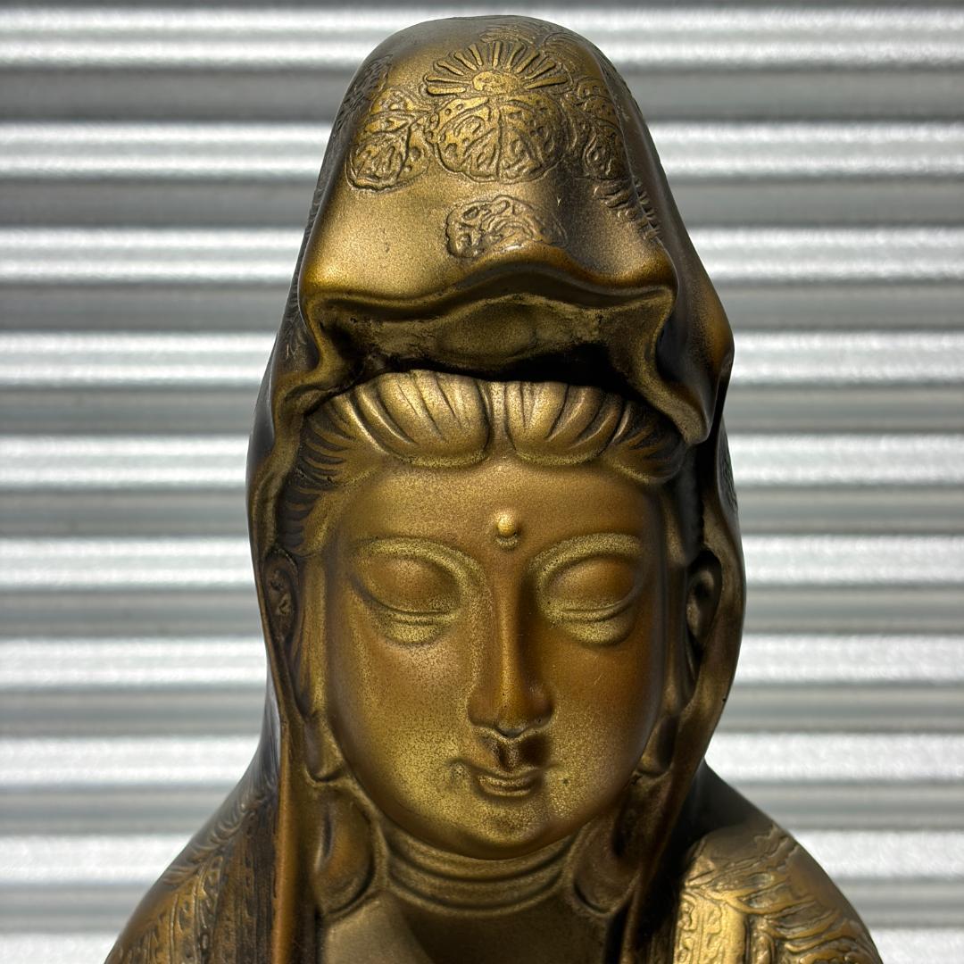 中古 鶯玉作 観音菩薩像 仏像 置物 骨董 レトロ アンティーク