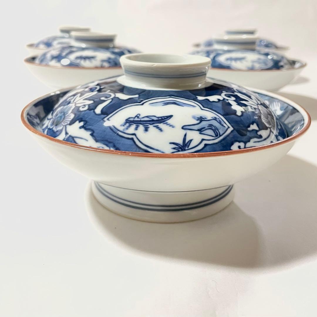 有田焼　蓋付き煮物椀　5客セット