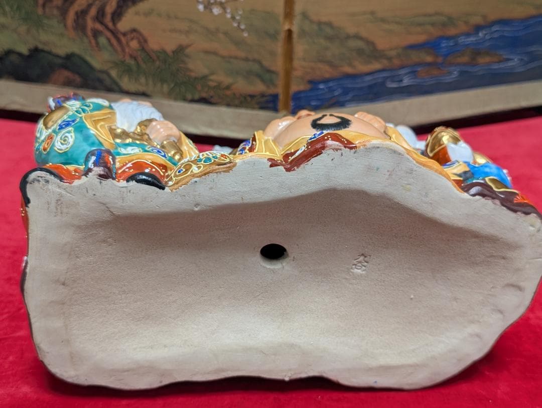 九谷焼　置物　七福神　木台付