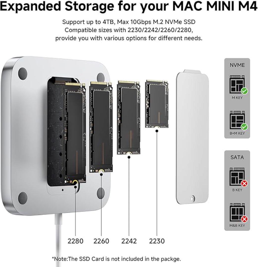 Mac mini M4 / M4 Pro 2024 用 ドック&スタンド