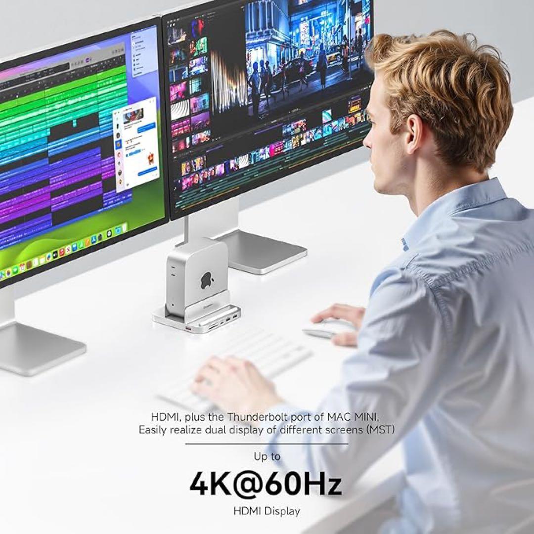 Mac mini M4 / M4 Pro 2024 用 ドック&スタンド