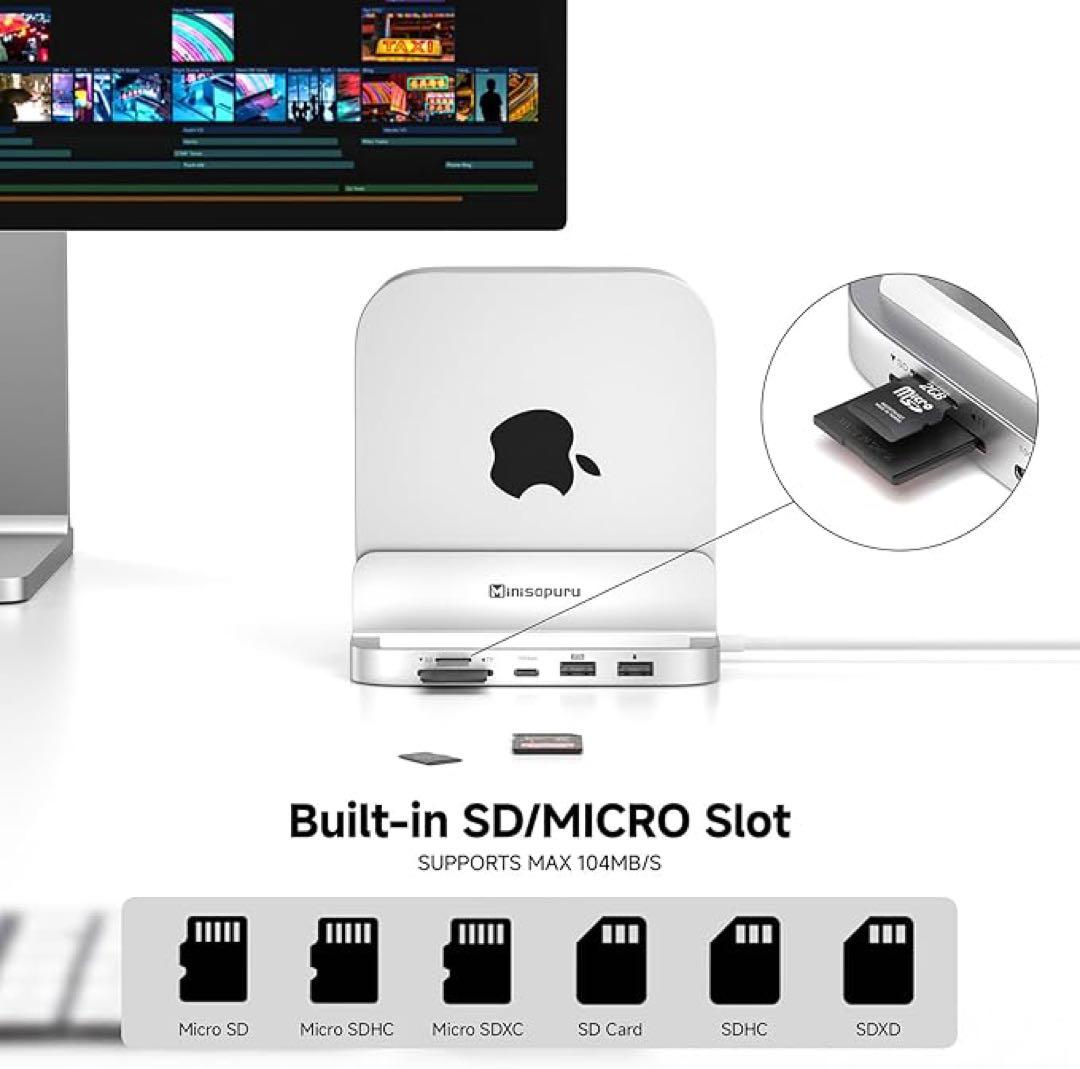 Mac mini M4 / M4 Pro 2024 用 ドック&スタンド