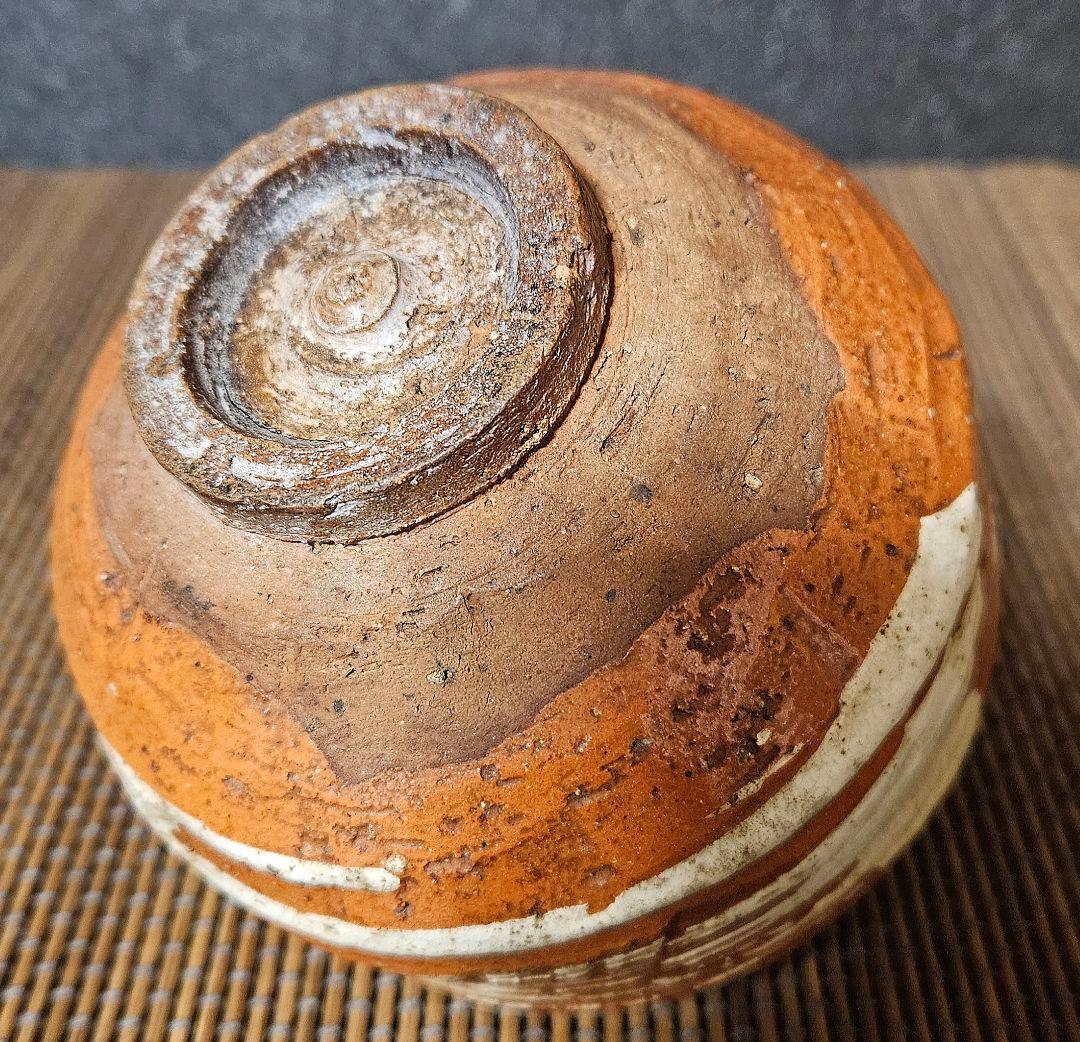 【時代古作品❗】明治時代頃　赤楽茶碗　刷毛目茶碗　茶道具　茶器　茶事　茶の湯