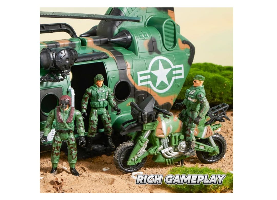 JOYIN ミリタリーヘリコプター 10点セット 軍隊 フィギュア付き