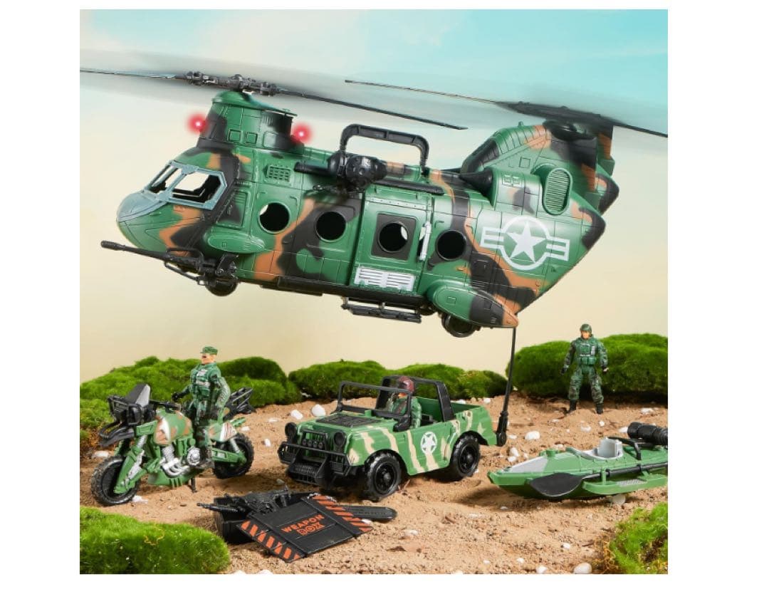 JOYIN ミリタリーヘリコプター 10点セット 軍隊 フィギュア付き