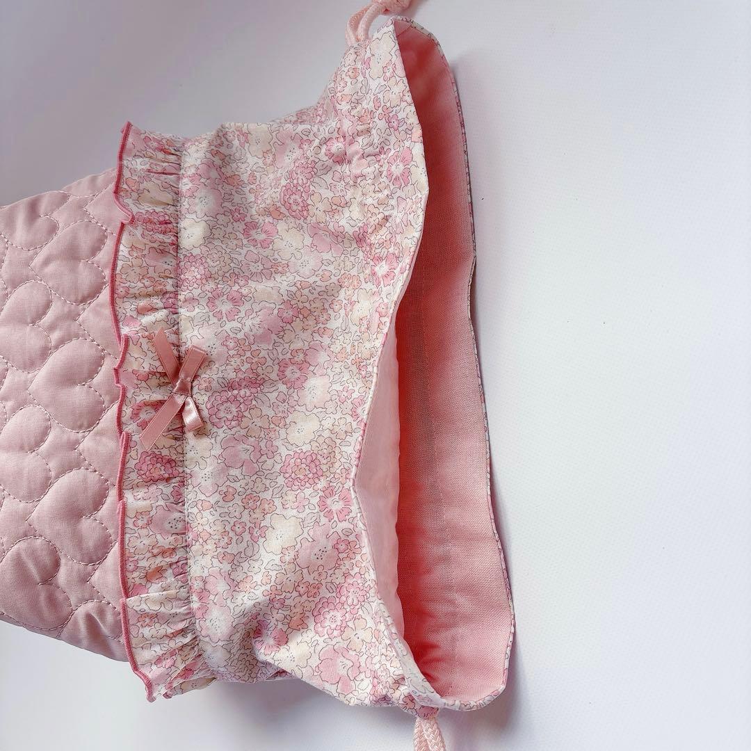 shunbou様　上履き袋　体操着袋　リバティ　ハート　キルト　お弁当袋