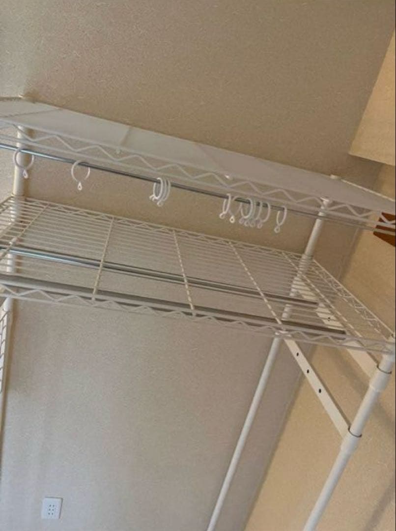 【世田谷区引取限定】ダブルベッド・ハンガーラック(おまけマット)