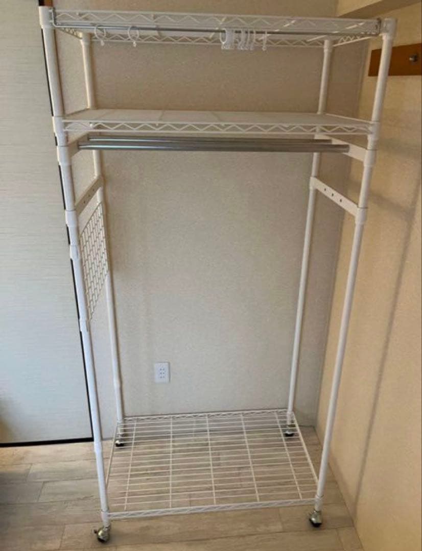 【世田谷区引取限定】ダブルベッド・ハンガーラック(おまけマット)