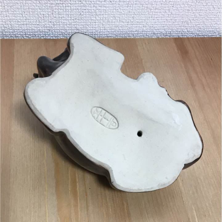 陶芸 置物 牛【五十吉作】木箱付属