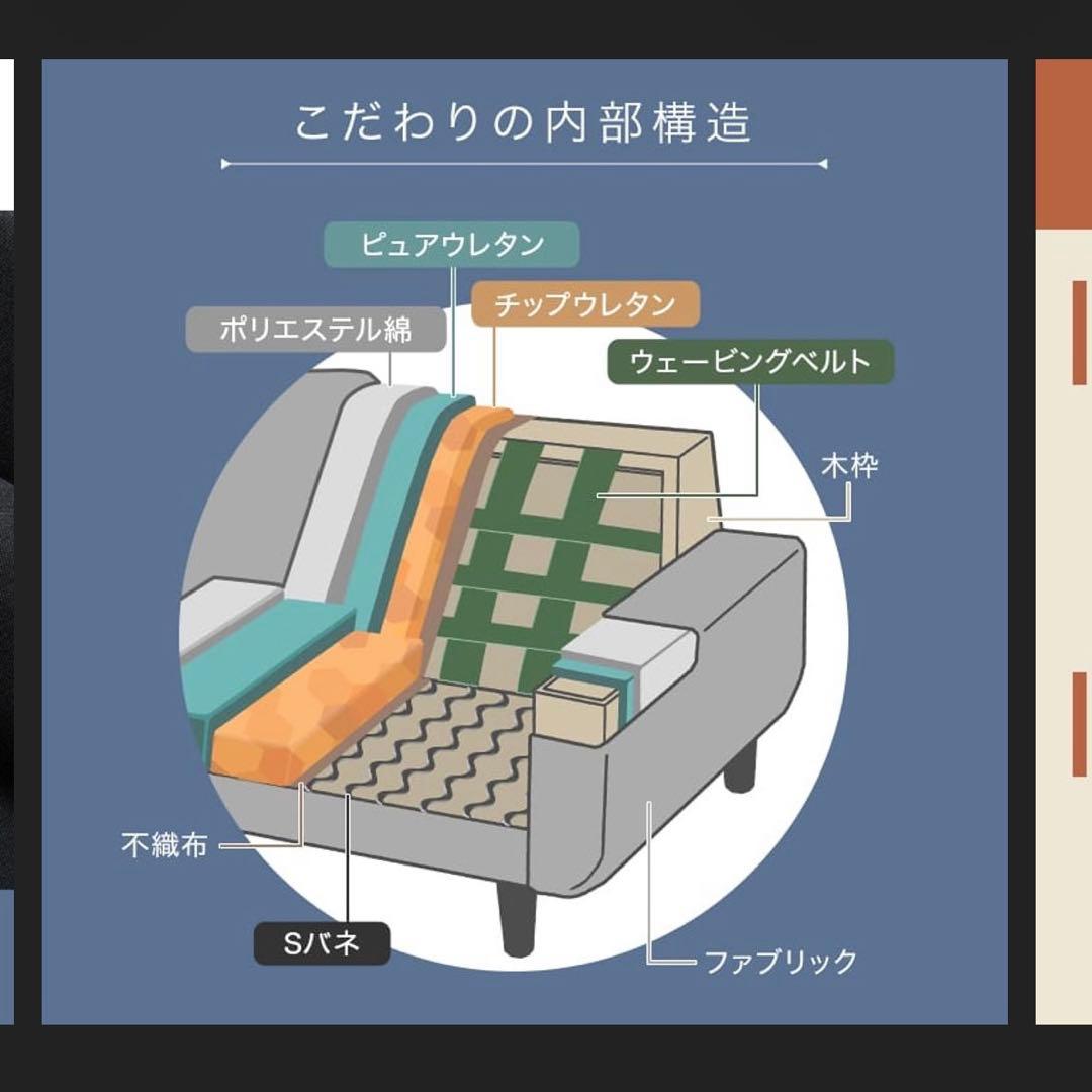 LOWYA ベルベット調2人掛けソファ グレー