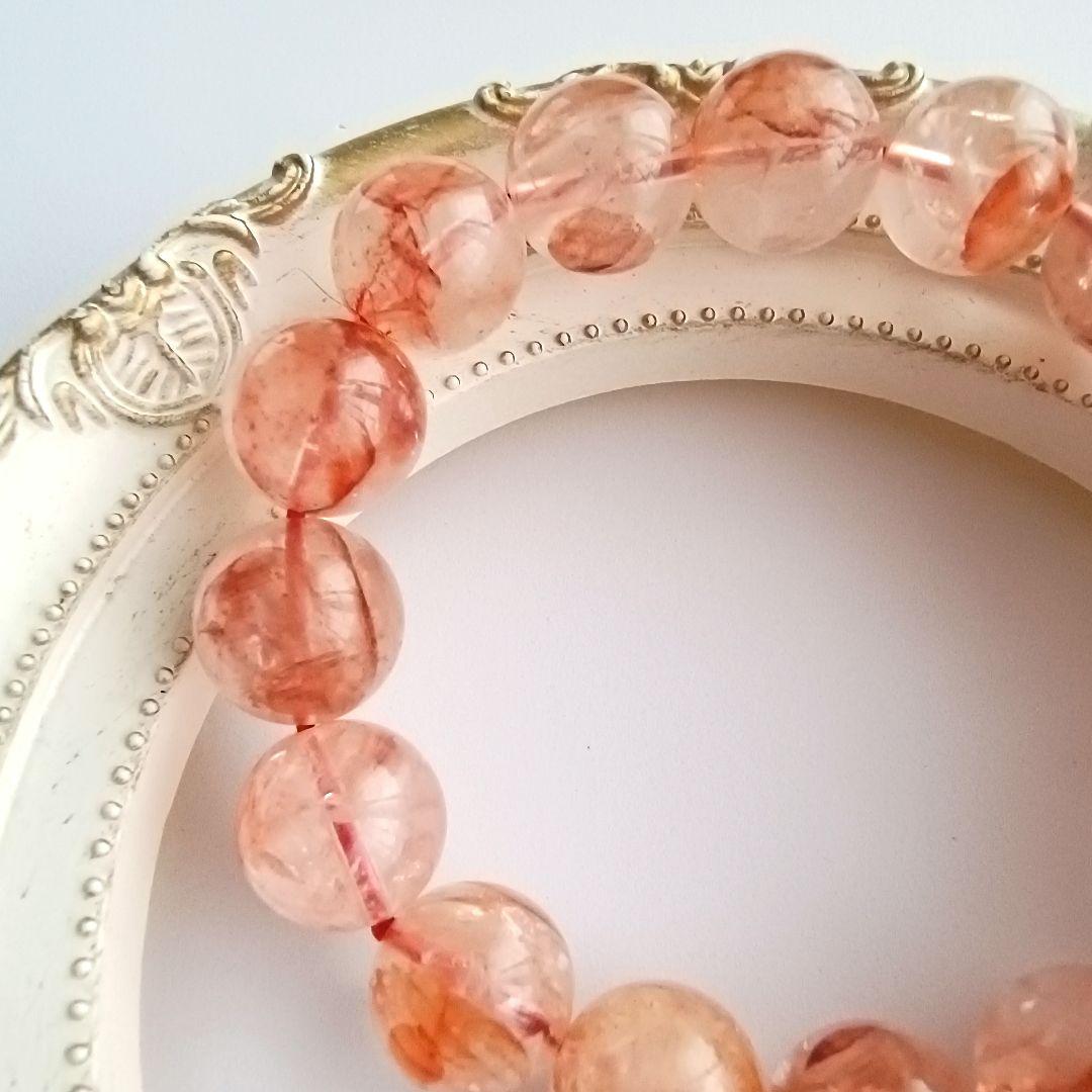 幸運を招く強力なチャージ効果【虹入りマニカラン水晶】丸珠ブレスレット