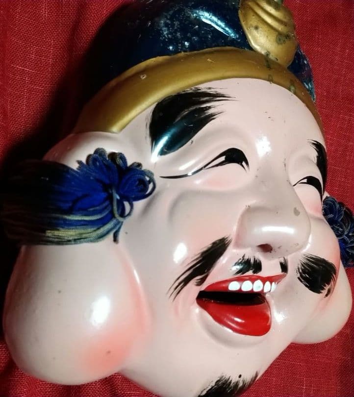 ♥コレクション品⬛６０年前ヴンテージ品⬛超レア・縁起の良い大黒天・恵比寿お面２組