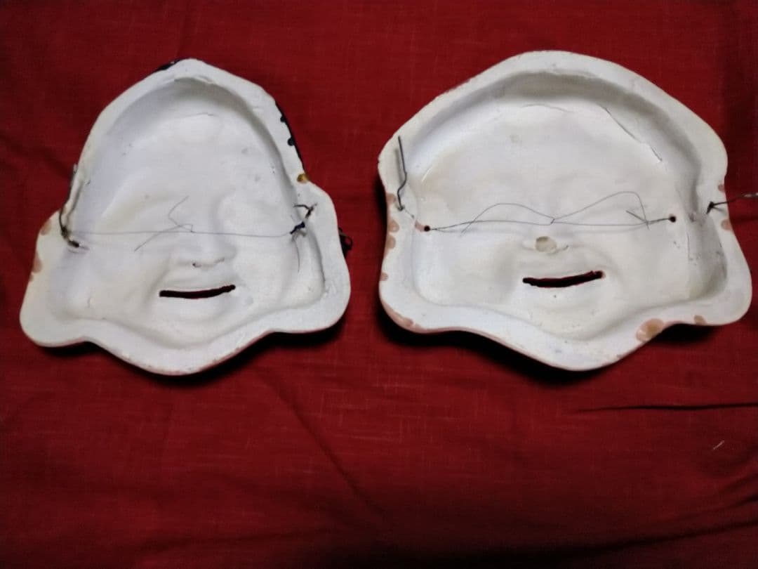♥コレクション品⬛６０年前ヴンテージ品⬛超レア・縁起の良い大黒天・恵比寿お面２組