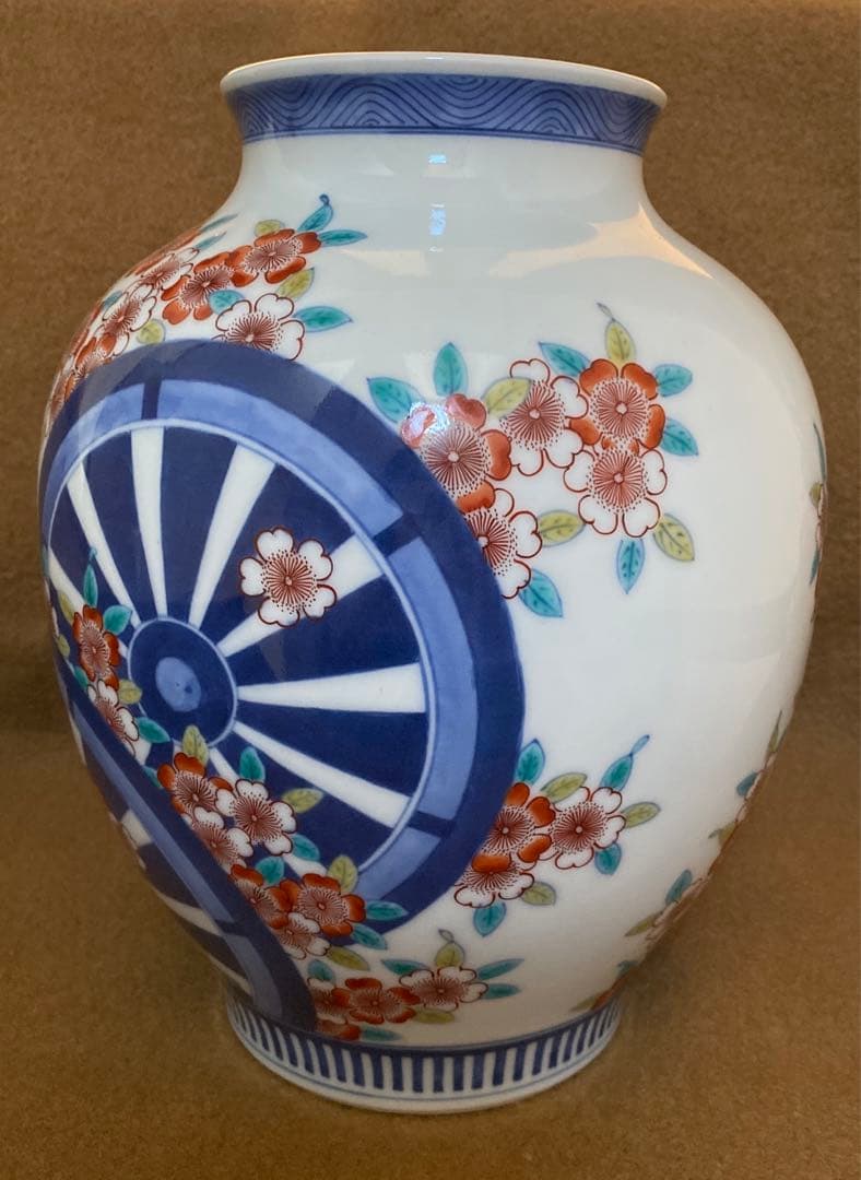 錦御所車花瓶