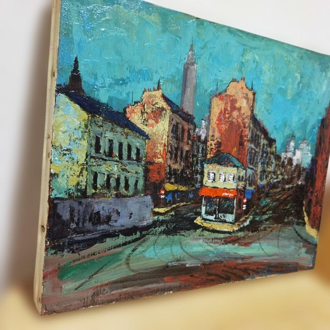 都市の風景 油彩画