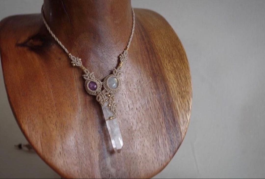 ネックレス・ペンダント Rainbow Moonstone x Star Ruby Necklace