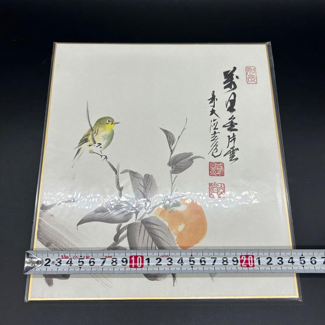 四季花鳥 野鳥 須賀玄道 前大徳 瑞泉寺住職 色紙4枚 ヌ11