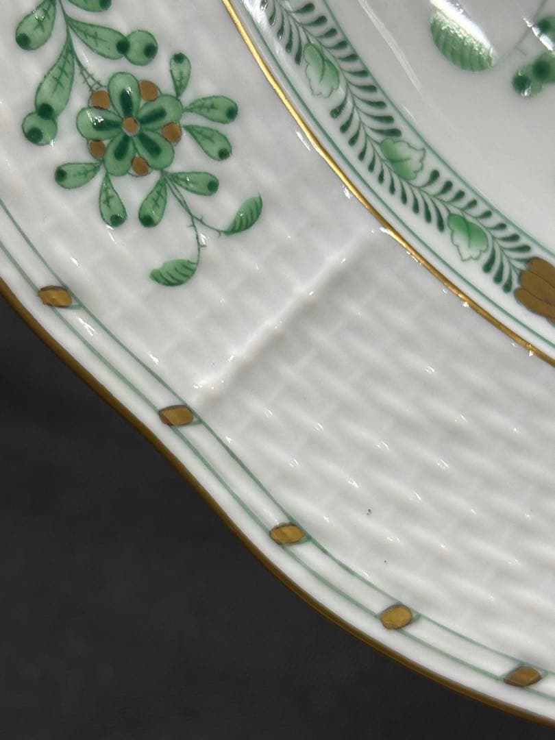 ③ 【美品】HEREND インドの華　ディーププレート　ボウル　23cm