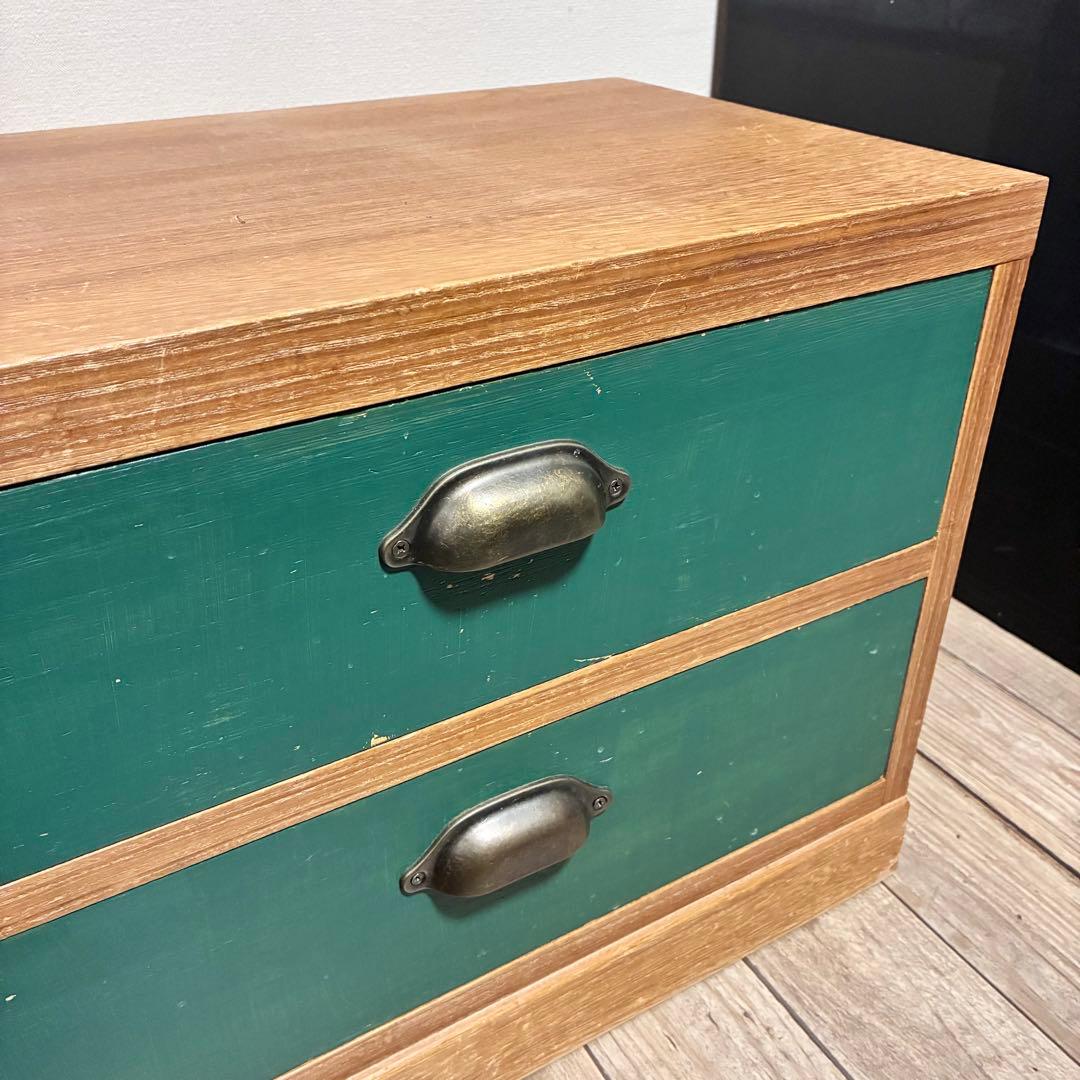 2段桐製 チェスト 収納 リメイク