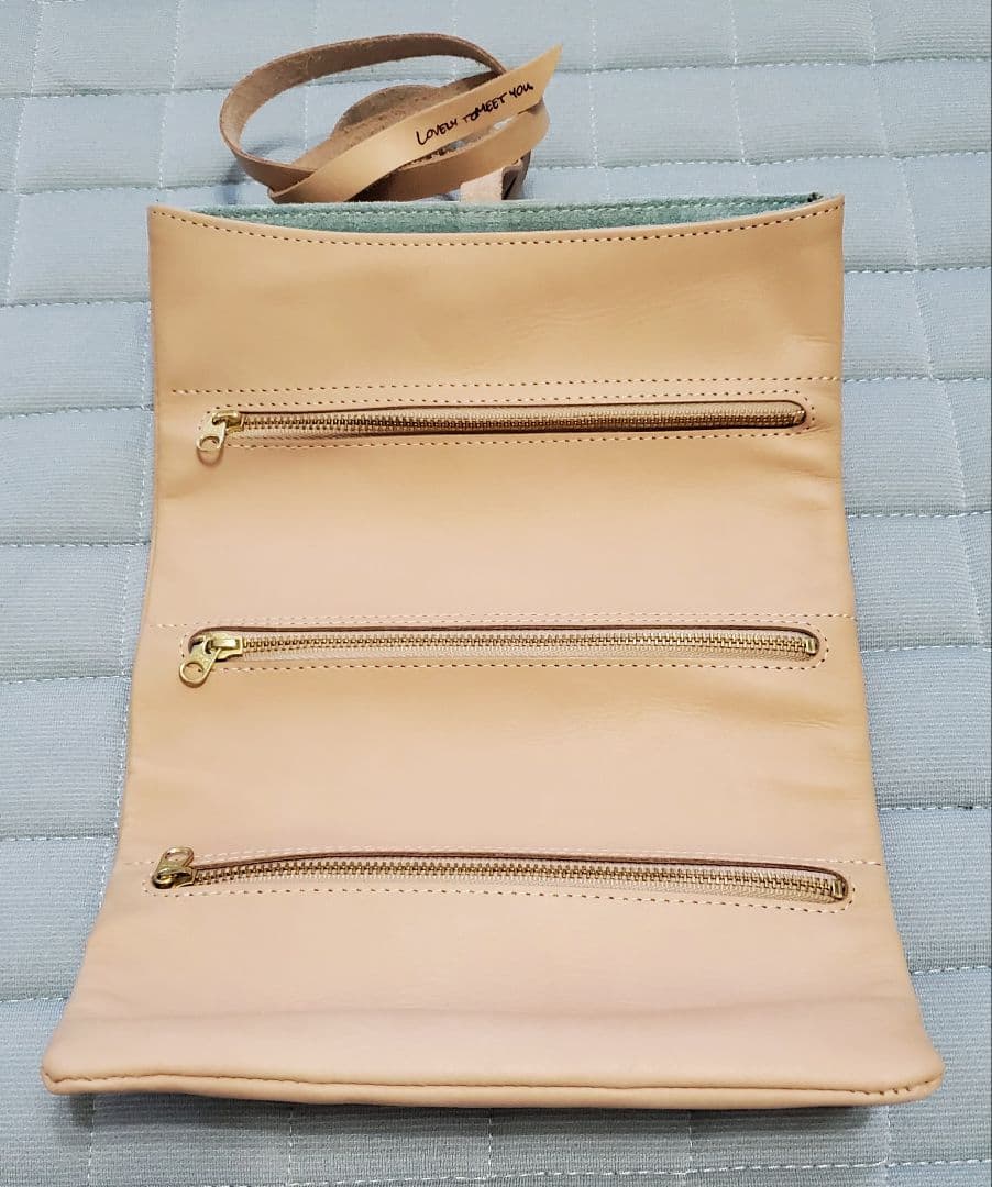 ayakawasaki Cow Leather -beige × blue
