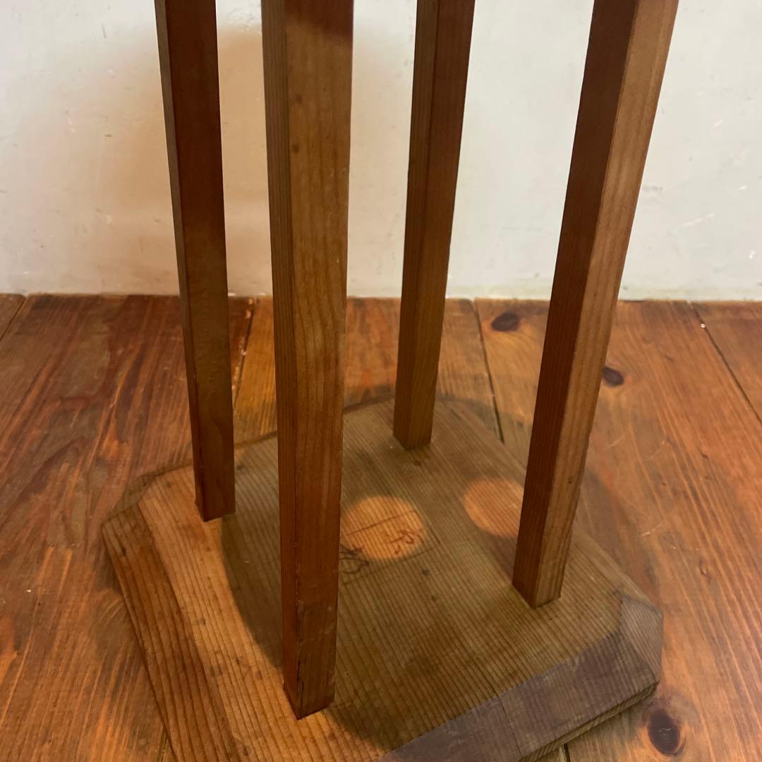 美品　木製　丸台　組紐　古道具　台