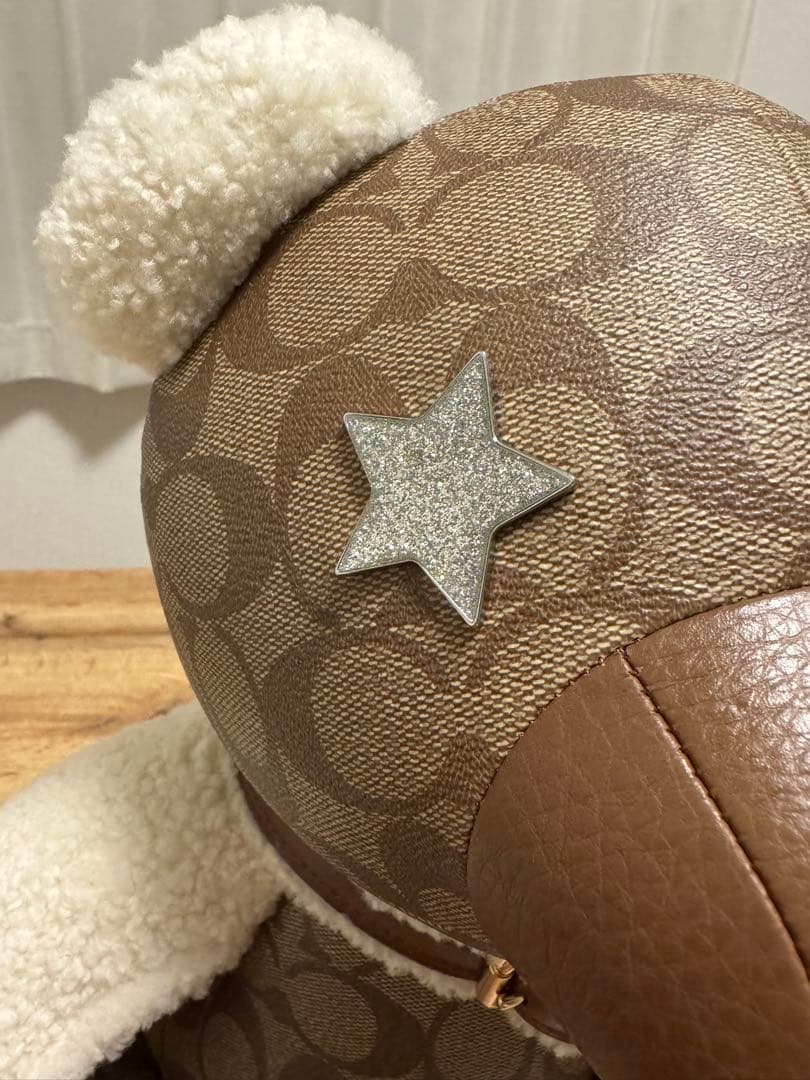 【未使用】希少品 COACH クマ レザー ぬいぐるみ 置物