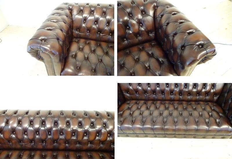 Martin28【極上】チェスターフィールド クラブマン　3人掛けソファ