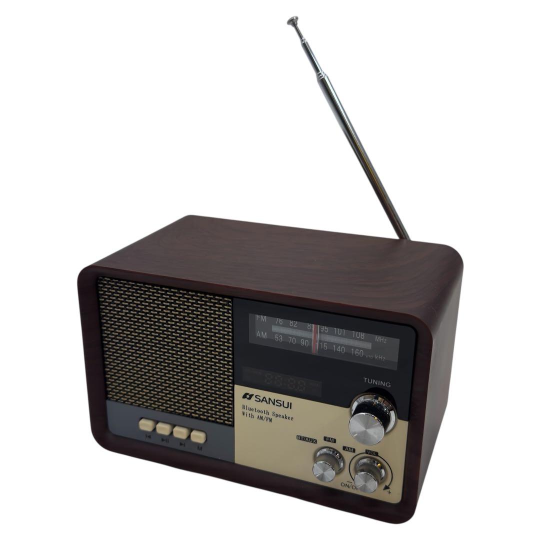 サンスイ Bluetooth対応 AM/FM ラジオ MSR-1（WD）