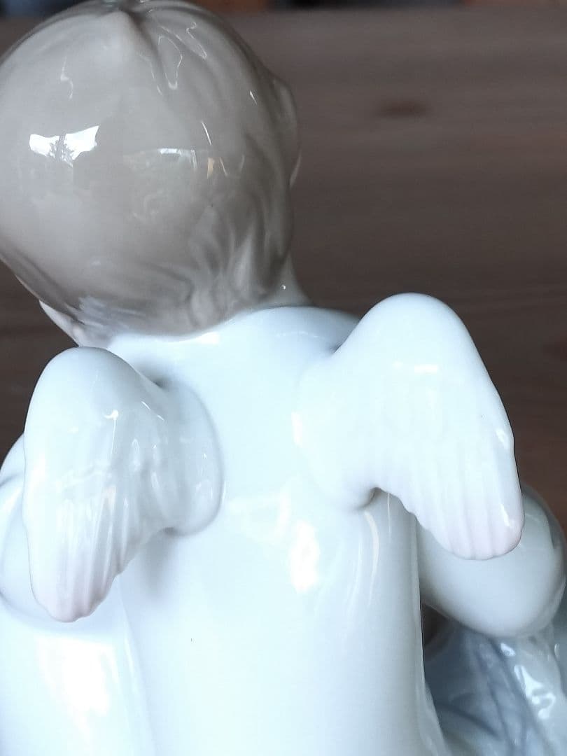 【希少】LLADRO リヤドロ　守ってあげるよ　男の子　フィギュリン　置物　天使