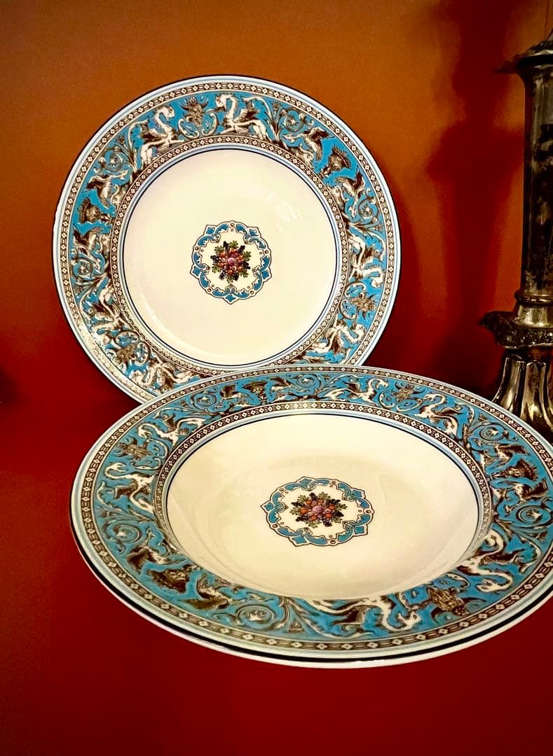 ウェッジウッド　フロレンティーン　ターコイズ　プレート＆深皿