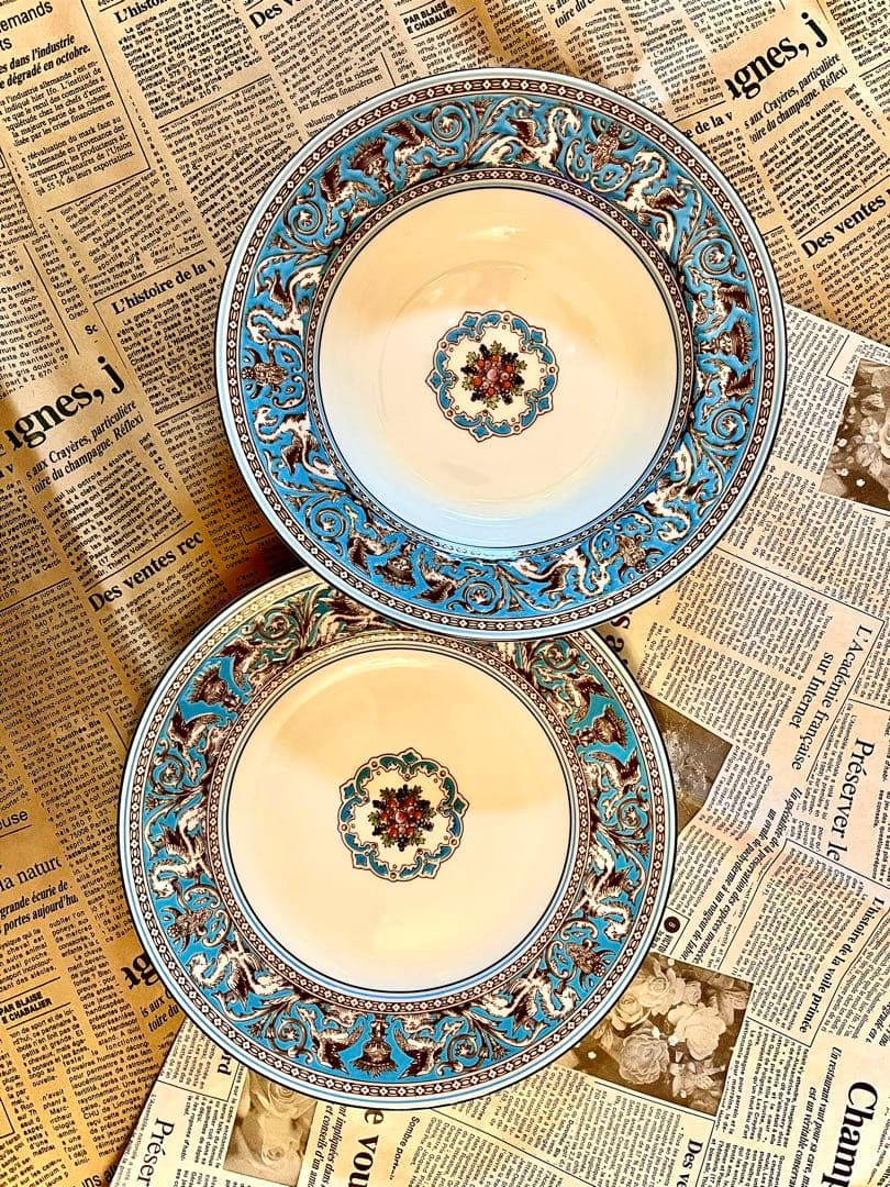 ウェッジウッド　フロレンティーン　ターコイズ　プレート＆深皿