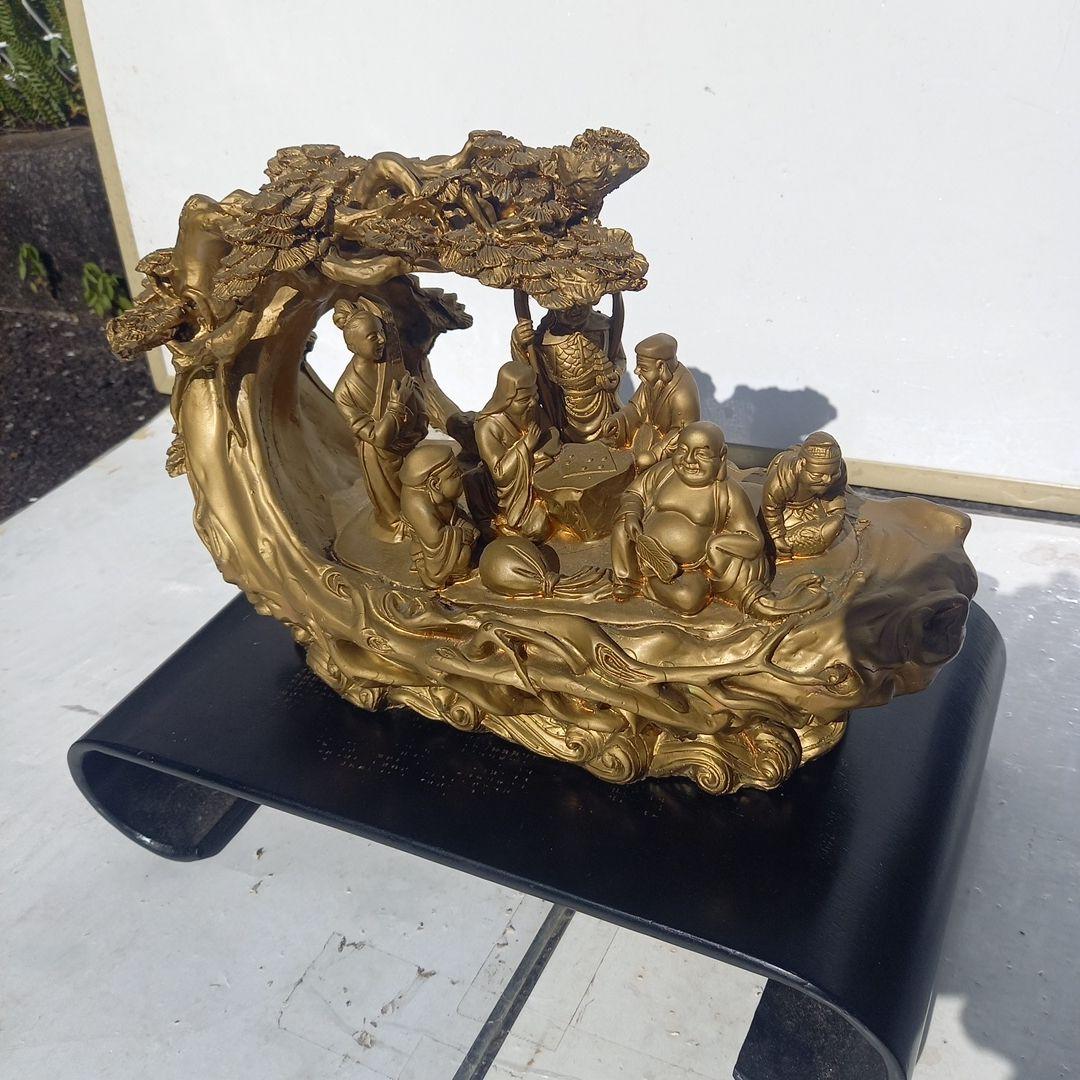 道教の八仙をモチーフにした置物　幅38cm